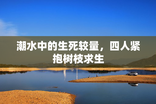 潮水中的生死较量，四人紧抱树枝求生